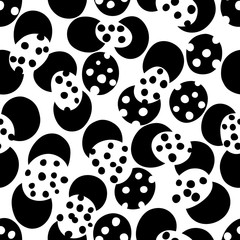 Fototapeta premium Abstract black and white seamless pattern
