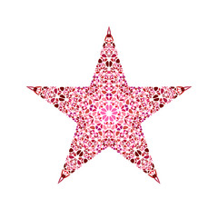 Obraz premium Abstract isolated colorful flower ornament star symbol template - ornamental geometrical vector design element from curved shapes