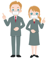 スーツ姿の男女