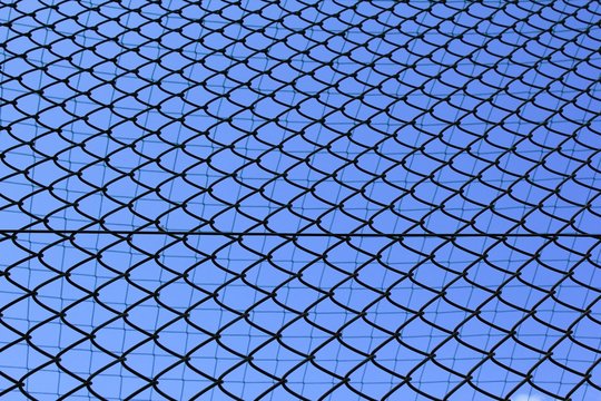 Chain link fence with wire