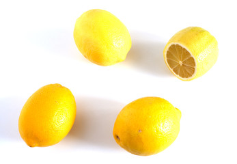 lemon on a white background. Citrus fruits. Healthy fruits.