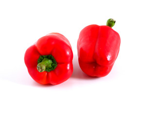 red pepper on a white background. Useful vegetables.