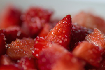 Strawberries dessert close up