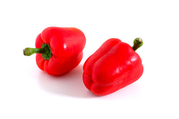 red pepper on a white background. Useful vegetables.