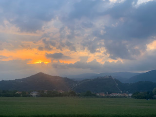 Fototapeta premium landscape with mountains and blue sky