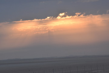 Dramatic sunrise in a abstract nature background.