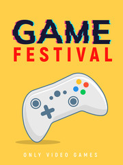 Video game logo poster, control joystick, Controller videogame ps4 design © kolonko