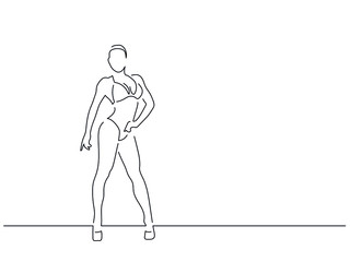 Bodybuilding isolated line drawing, vector illustration design. Sport collection.