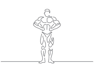 Bodybuilding isolated line drawing, vector illustration design. Sport collection.