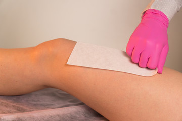 wax strips leg to remove unwanted hair medium