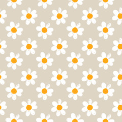 minimal botanical pattern with daisies