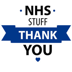 Thank You NHS! handwritten lettering on a white background. Protection campaign or measure from coronavirus, COVID-19. Quote text, hash tag or hashtag. Coronavirus, COVID 19 protection logo. 