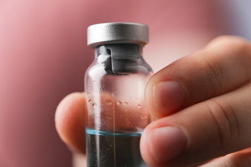 defence  immunization concept. vaccine bottle.