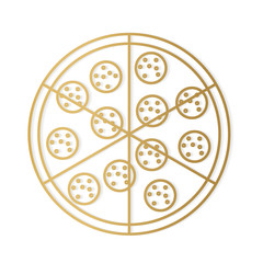 golden pepperoni pizza- vector illustration