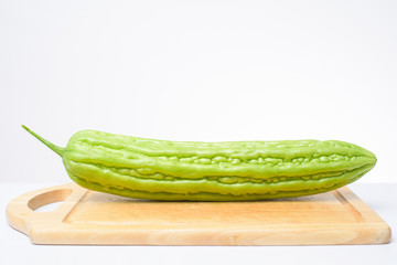 Bitter melon on white background