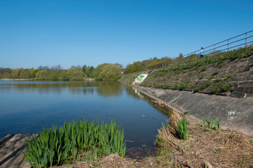 Fototapeta premium dam wall on lake