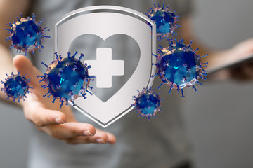 Corona Virus Healthcare Concept. Coronavirus protection Pandemic Sars Fever.