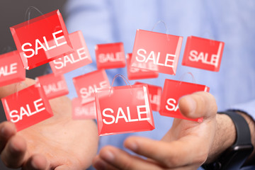 Discount and commission concept 3d