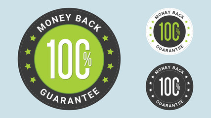 100% Money Back Guarantee stamp vector illustration. Vector certificate icon. Vector combination for certificate in flat style.