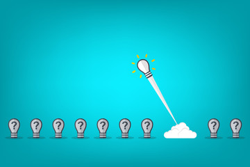 Think differently - Being different, taking risky, move for success in life -The graphic of light bulb also represents the concept of courage, enterprise, confidence, belief, fearless, daring. Vector