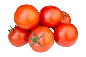 bunch of red delicious tomatoes on a white background for your design or creating a rector’s menu