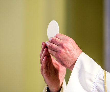 host that in the hands of the priest, as in the hands of Pope Francis, becomes the body of Christ