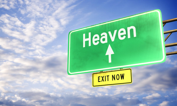 3d: Road Sign Saying Heaven
