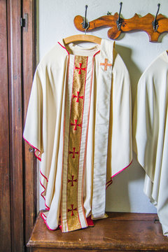 clothing and vestments of the priest for the Holy Mass