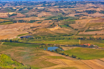 Typical autumn rural landscape of Tuscany , Italy
