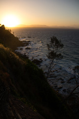 sunset over the sea cliffs