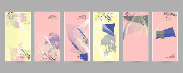 Abstract cover template with paint design elements. Poster with geometric shapes and pastel transparent creating. Stock vector graphic design