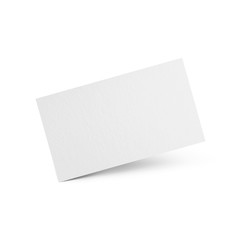 White blank paper business card mockup template on isolated white background, 3d illustration