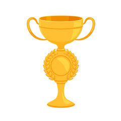 Gold shiny cup as a reward for winning sports or competitions