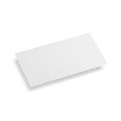 White blank paper business card mockup template on isolated white background, 3d illustration