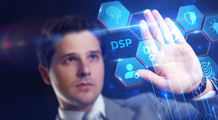 DSP - Demand Side Platform. Business, Technology, Internet and network concept.