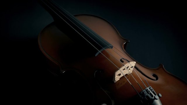 Violin Body Closeup Moody Moving Shot