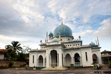 Central Mosque or Masjid klang of Betong city for thai people and foreign travelers travel visit and respect praying at Betong valley on August 16, 2019 in Yala, Thailand