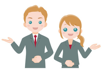 スーツ姿の男女 