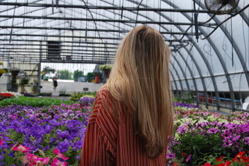 woman in greenhouse