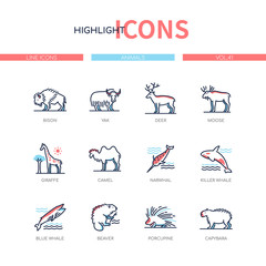 Animals collection - modern line design style icons set © Boyko.Pictures