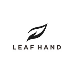 hand leaf logo icon vector designs