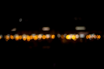Light night bokeh city blur background.