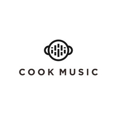 cooking music logo icon vector