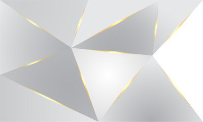 Abstract white grey triangle geometric gold line design modern futuristic luxury background vector illustration.