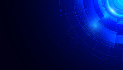 Abstract Hi-tech communication background with HUD elements circle digital futuristic blue color gradient innovation of technology concepts. vector illustration.