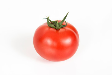 Red fresh tomato isolated on white background