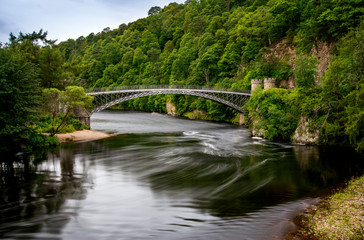 Fototapeta na wymiar bridge over the River Spey, Scotland long exposure