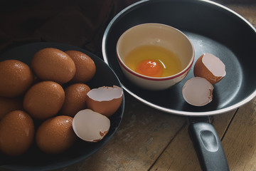 Raw Eggs Prepare for Cooking