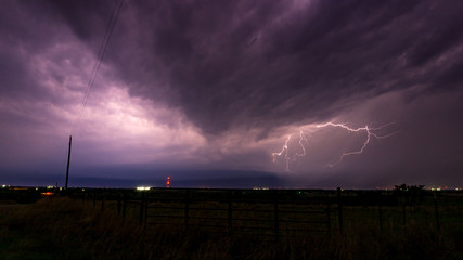 Lightning Bolts Over Central Oklahoma