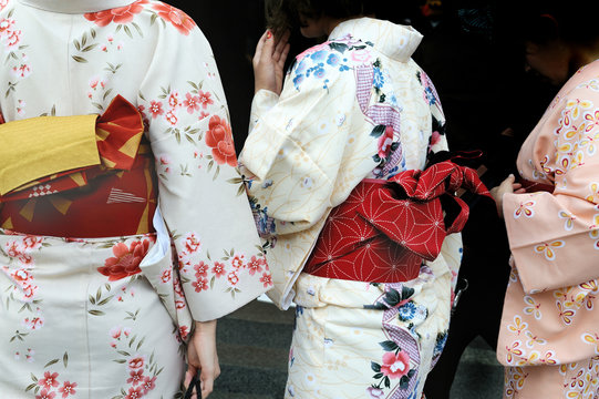 Geishas Wearing Kimonos